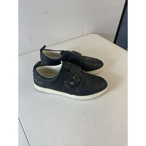 Fly‎ London Black Leather Silver Buckle Slip On Sneakers Sz 40 /US 9